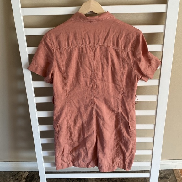 & OTHER STORIES Workwear Mini Button Down Dress In Rose Gold Color Size 10 - Picture 8 of 14